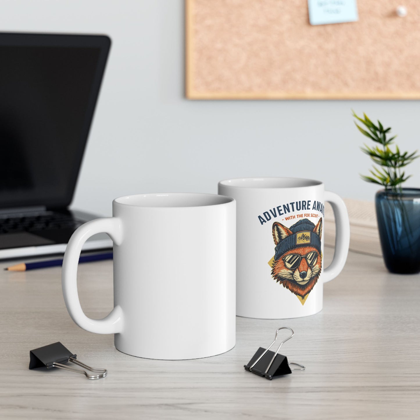 Adventure Awaits Fox Ceramic Mug