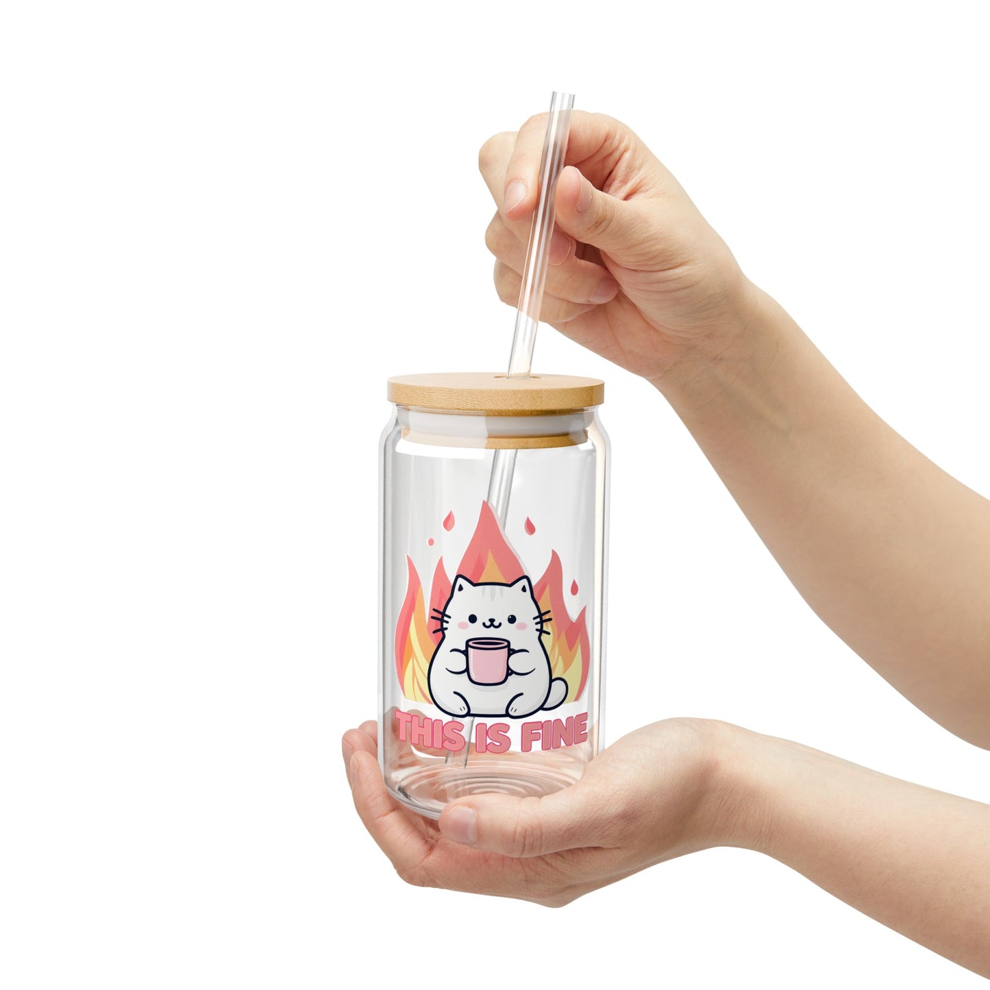 This is Fine Cute Cat Sipper Glass, 16oz