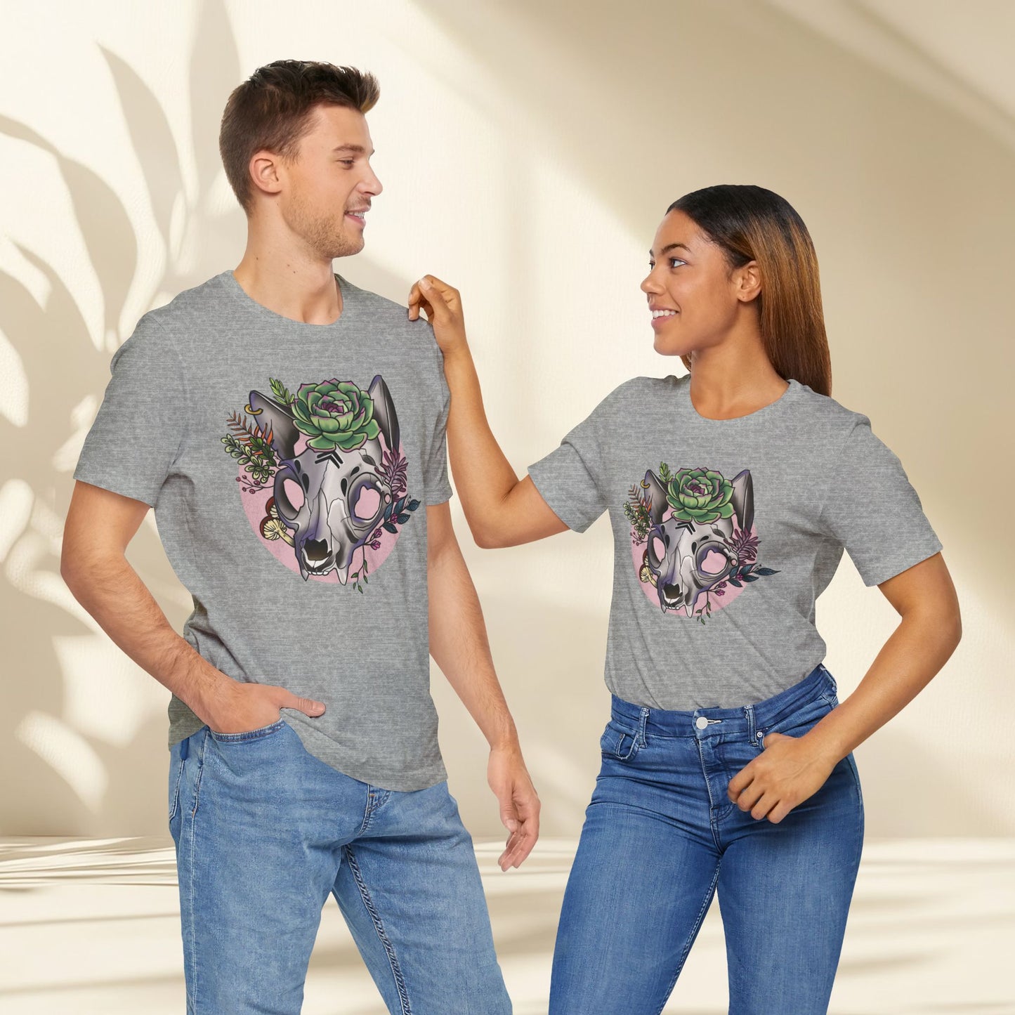 Floral Cat Skull Shirt