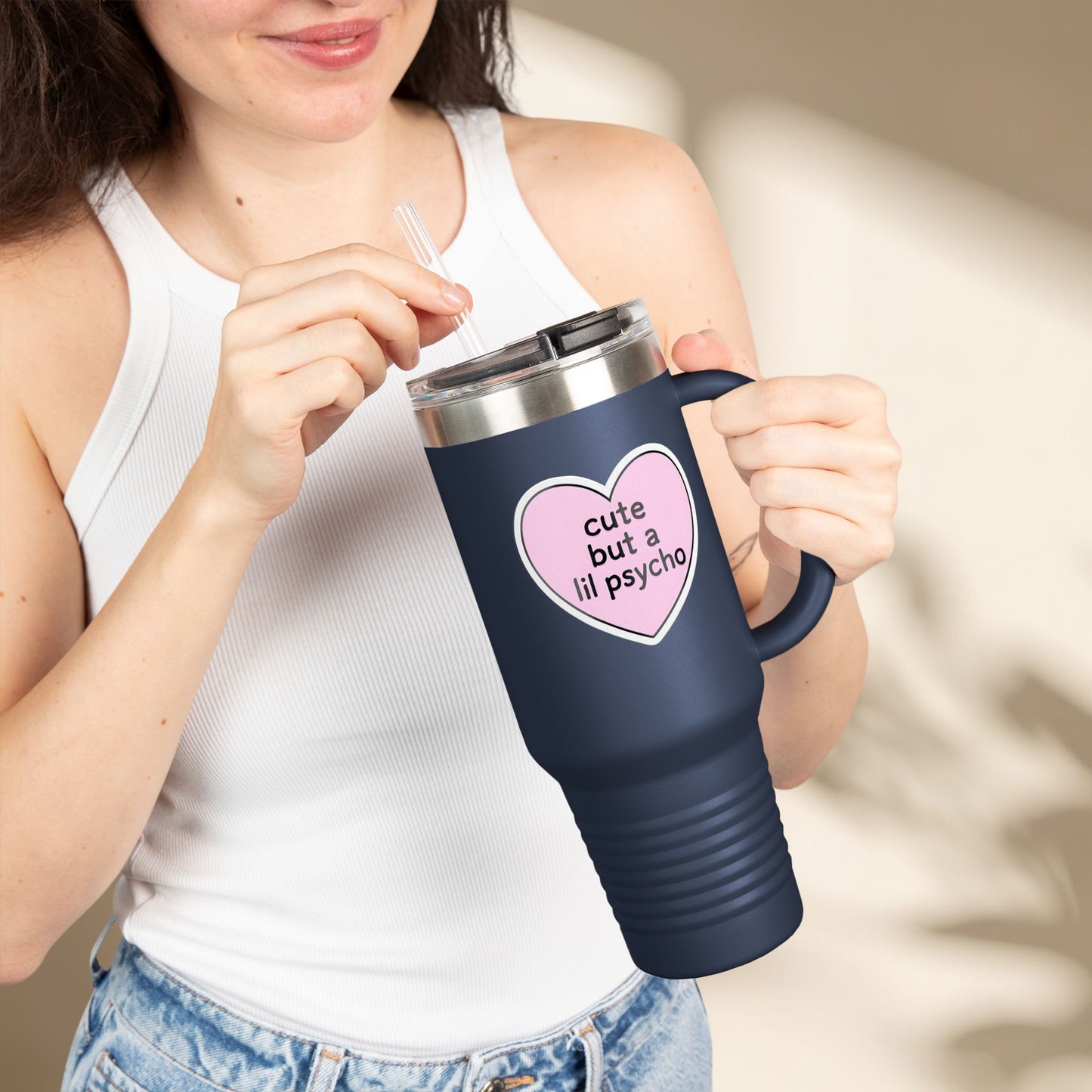 Cute But A Lil Psycho Travel Mug