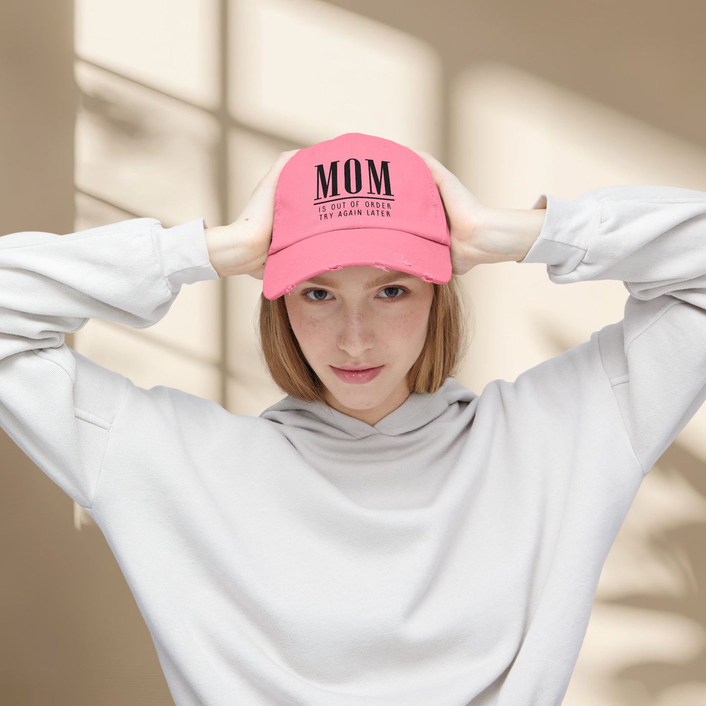 Funny Mom Out of Order Distressed Hat