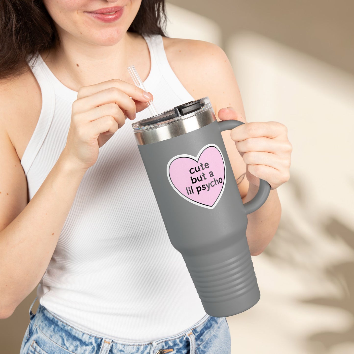 Cute But A Lil Psycho Travel Mug