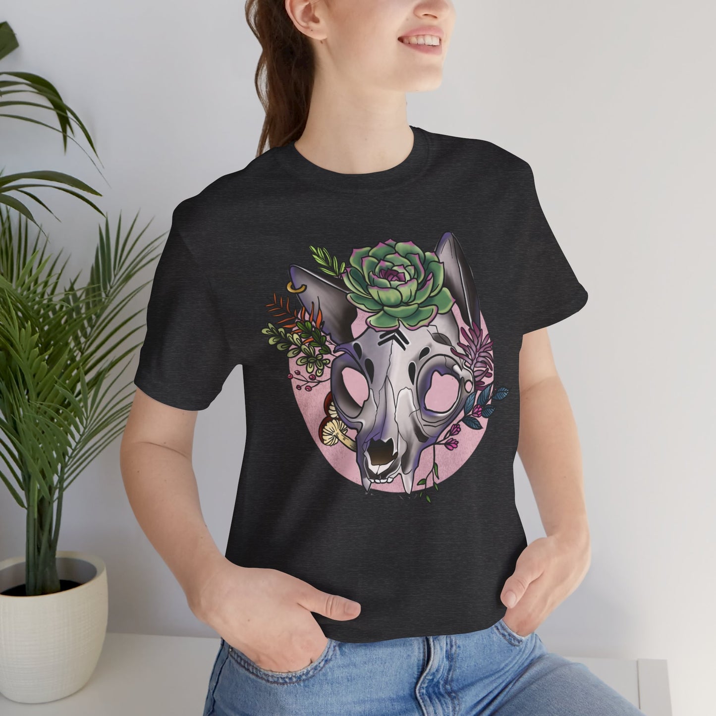 Floral Cat Skull Shirt