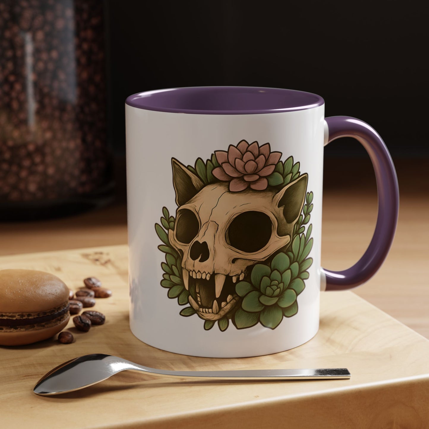 Skull & Succulent Accent Coffee Mug