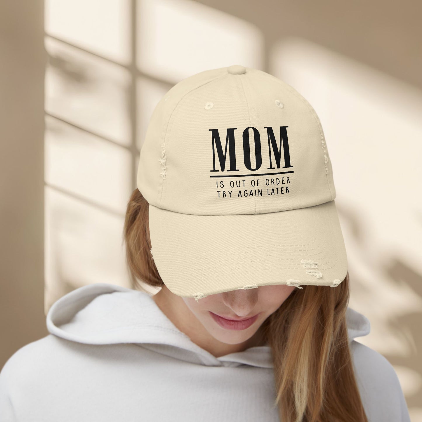 Funny Mom Out of Order Distressed Hat