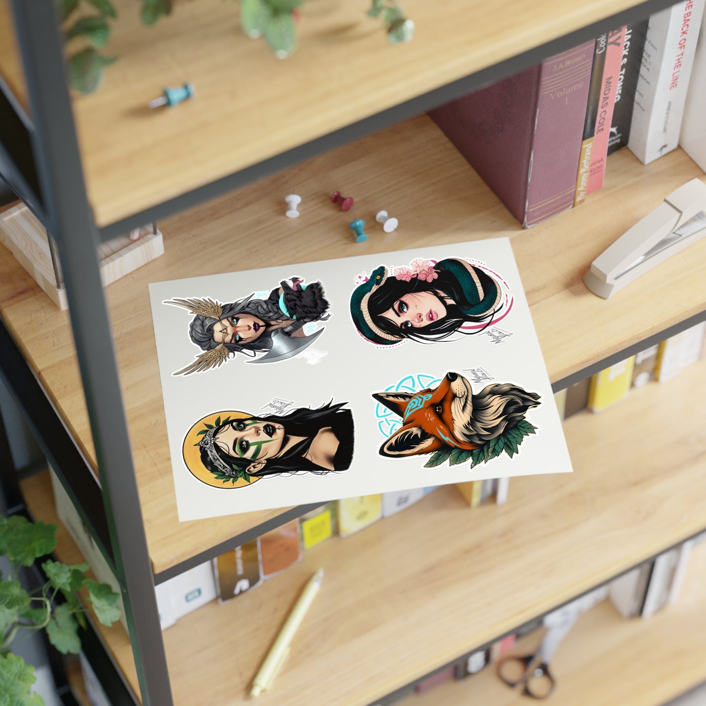 Neo Traditional Characters Sticker Sheets