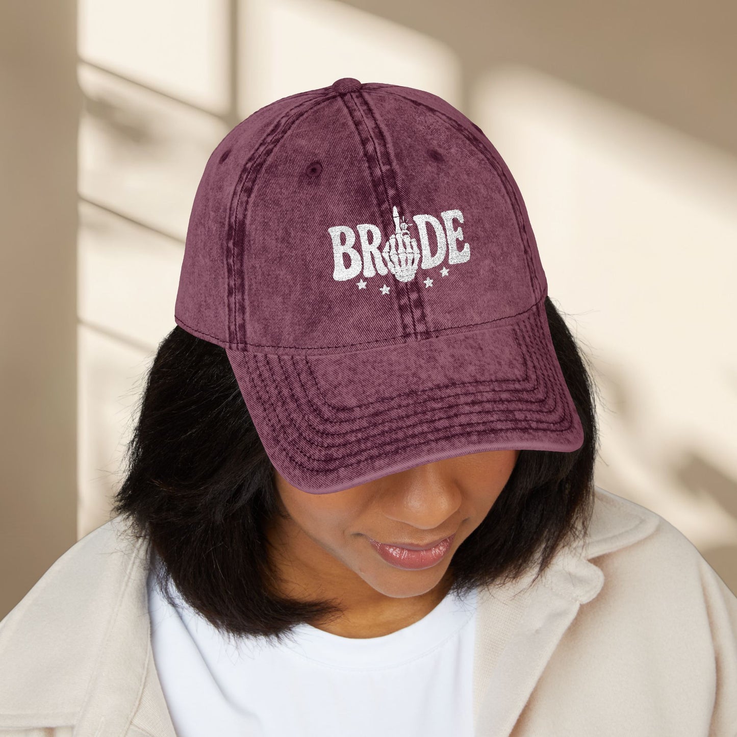 Vintage Bride to be Embroidered Hat
