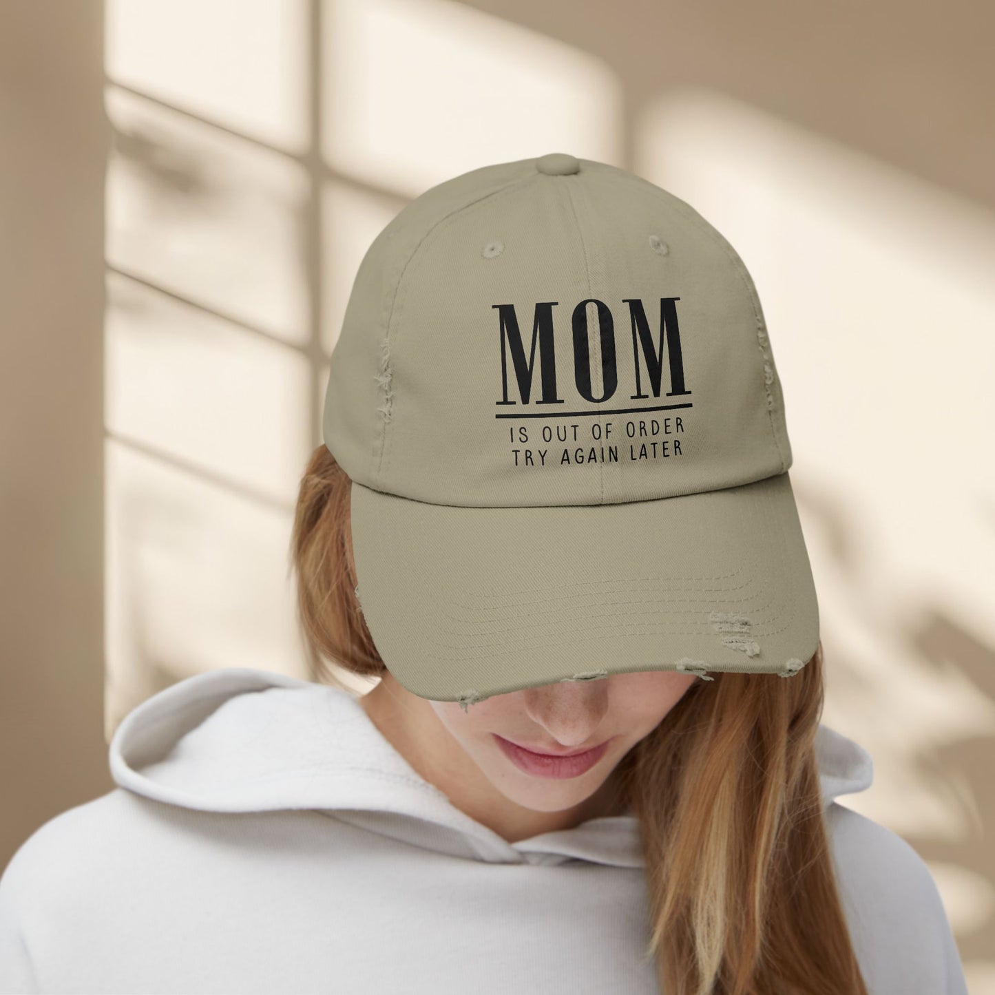 Funny Mom Out of Order Distressed Hat