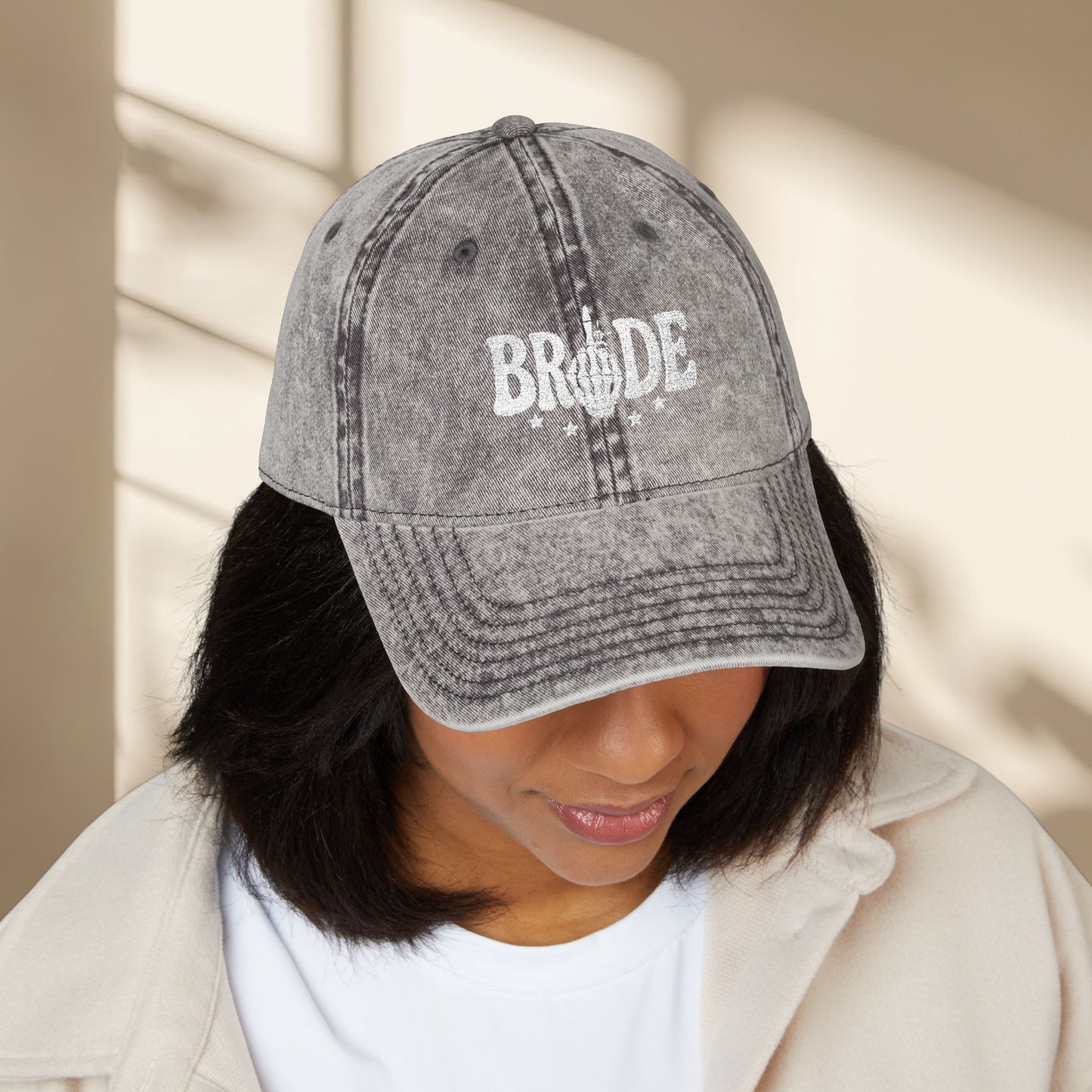 Vintage Bride to be Embroidered Hat