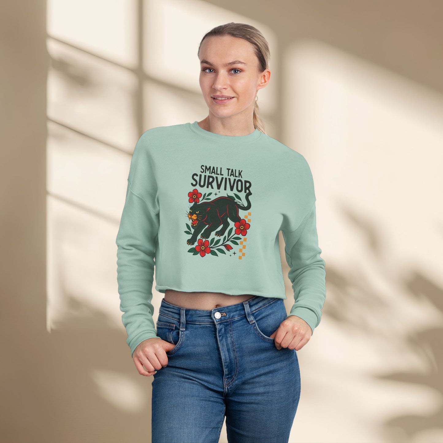 Small Talk Survivor Cropped Hoodie
