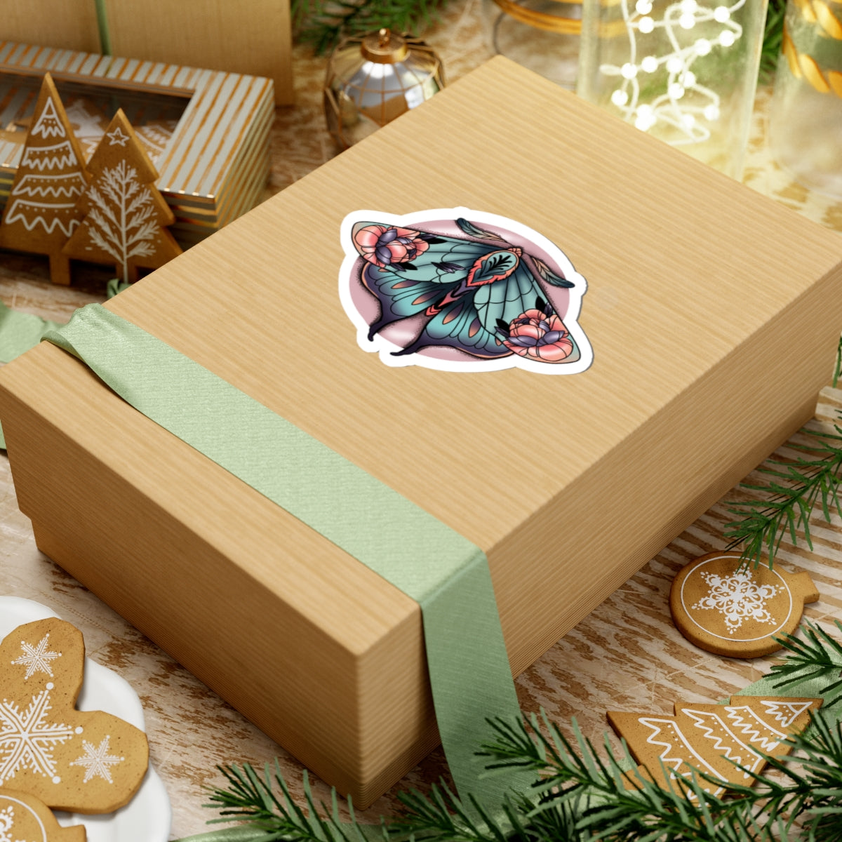 Floral Moth Sticker