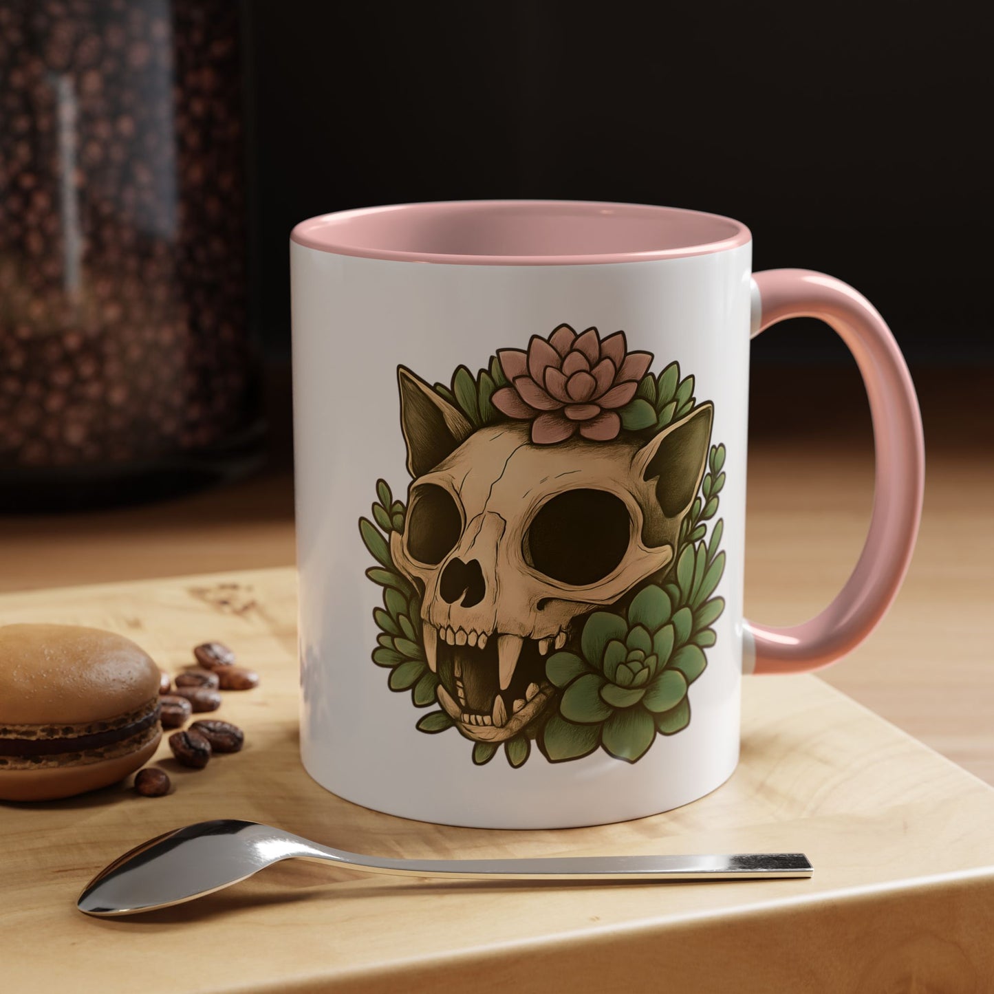 Skull & Succulent Accent Coffee Mug