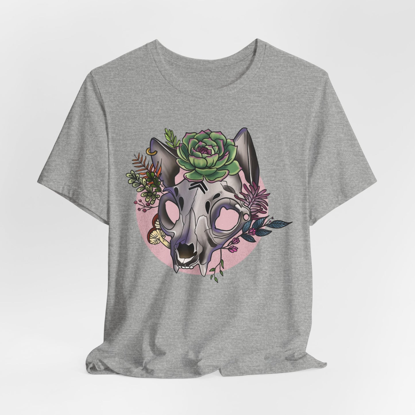 Floral Cat Skull Shirt