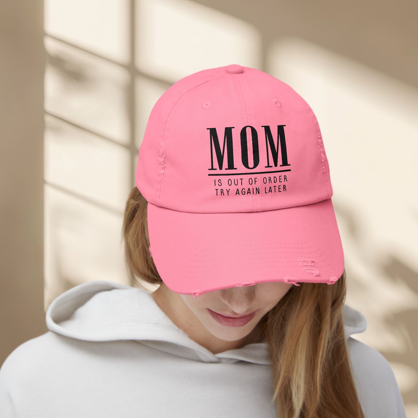 Funny Mom Out of Order Distressed Hat