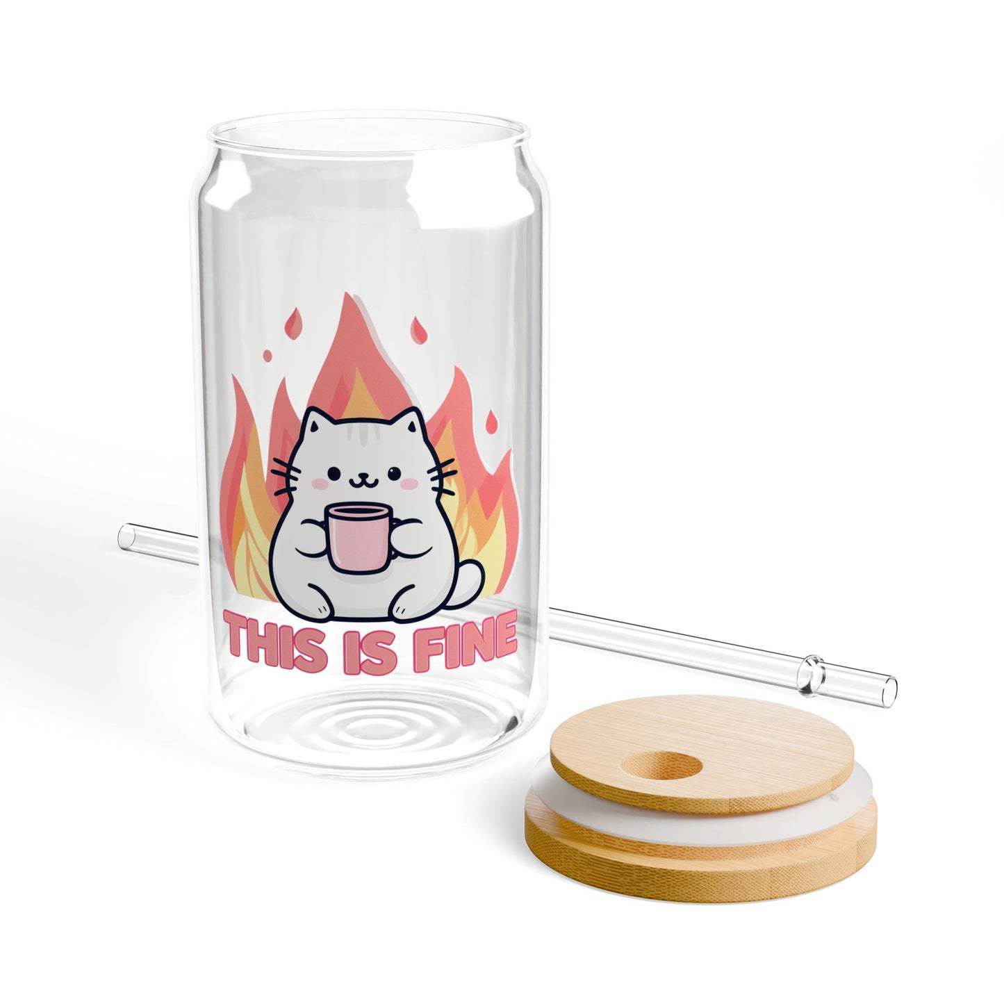 This is Fine Cute Cat Sipper Glass, 16oz