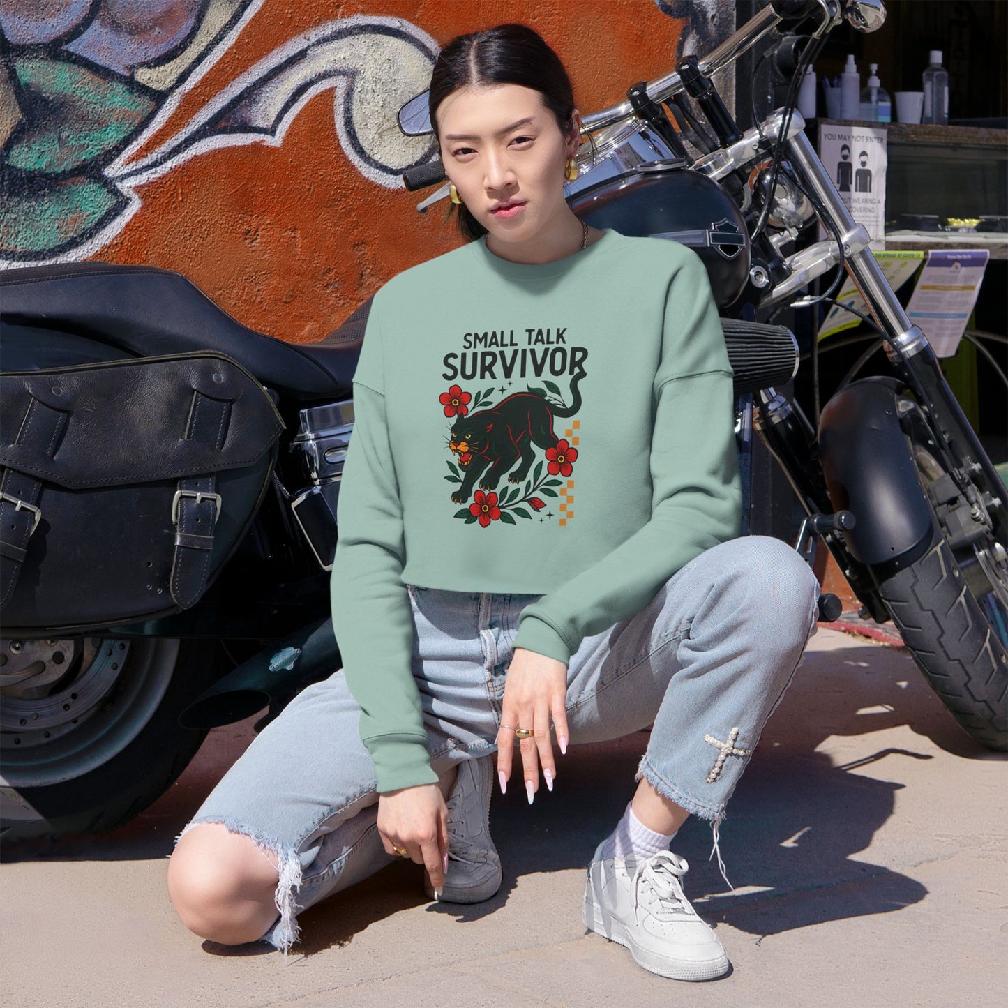 Small Talk Survivor Cropped Hoodie