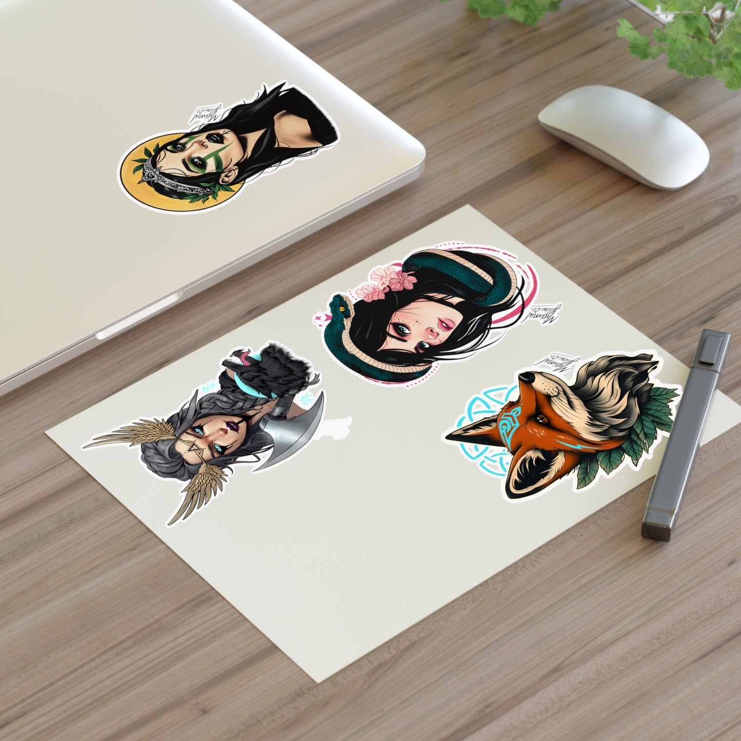 Neo Traditional Characters Sticker Sheets