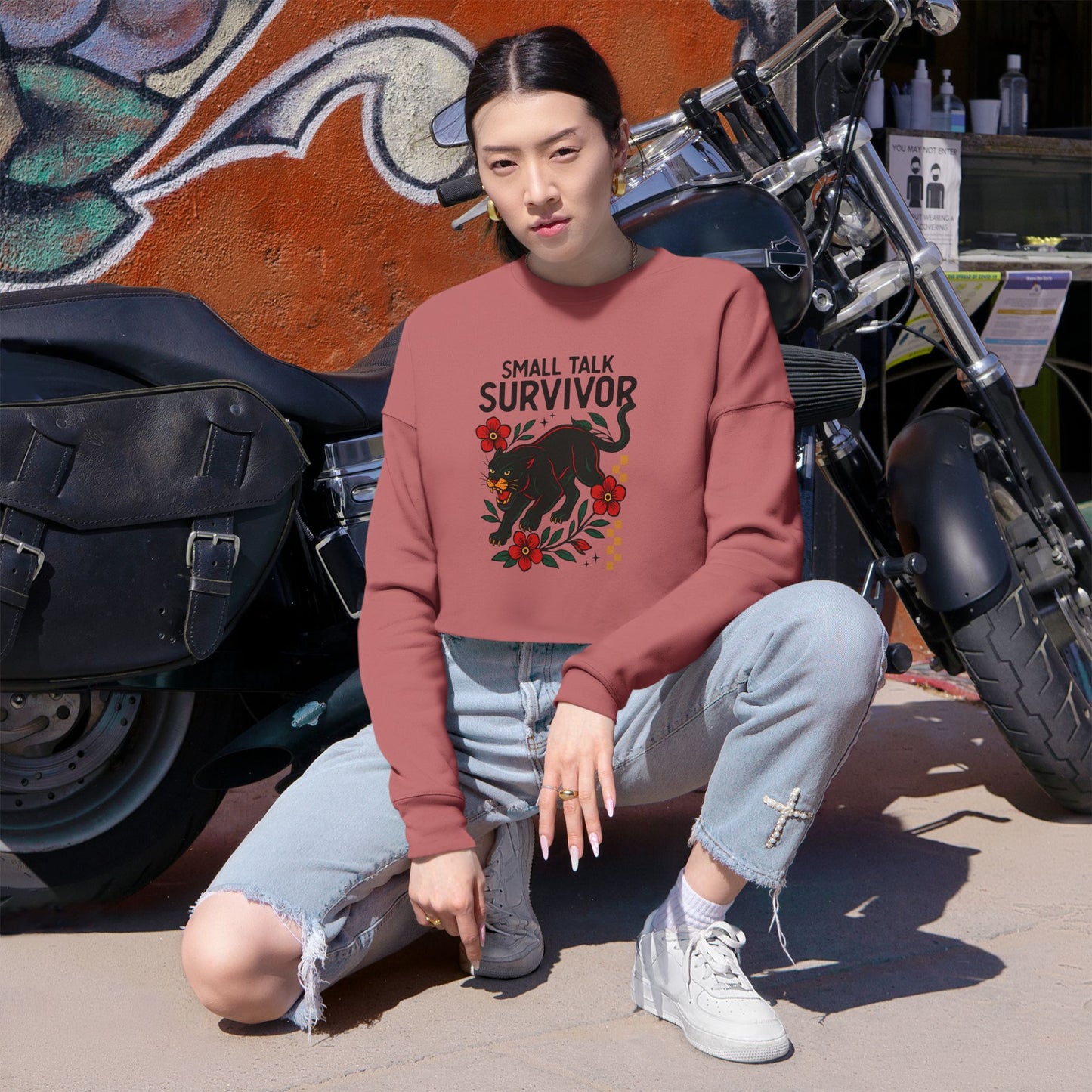 Small Talk Survivor Cropped Hoodie