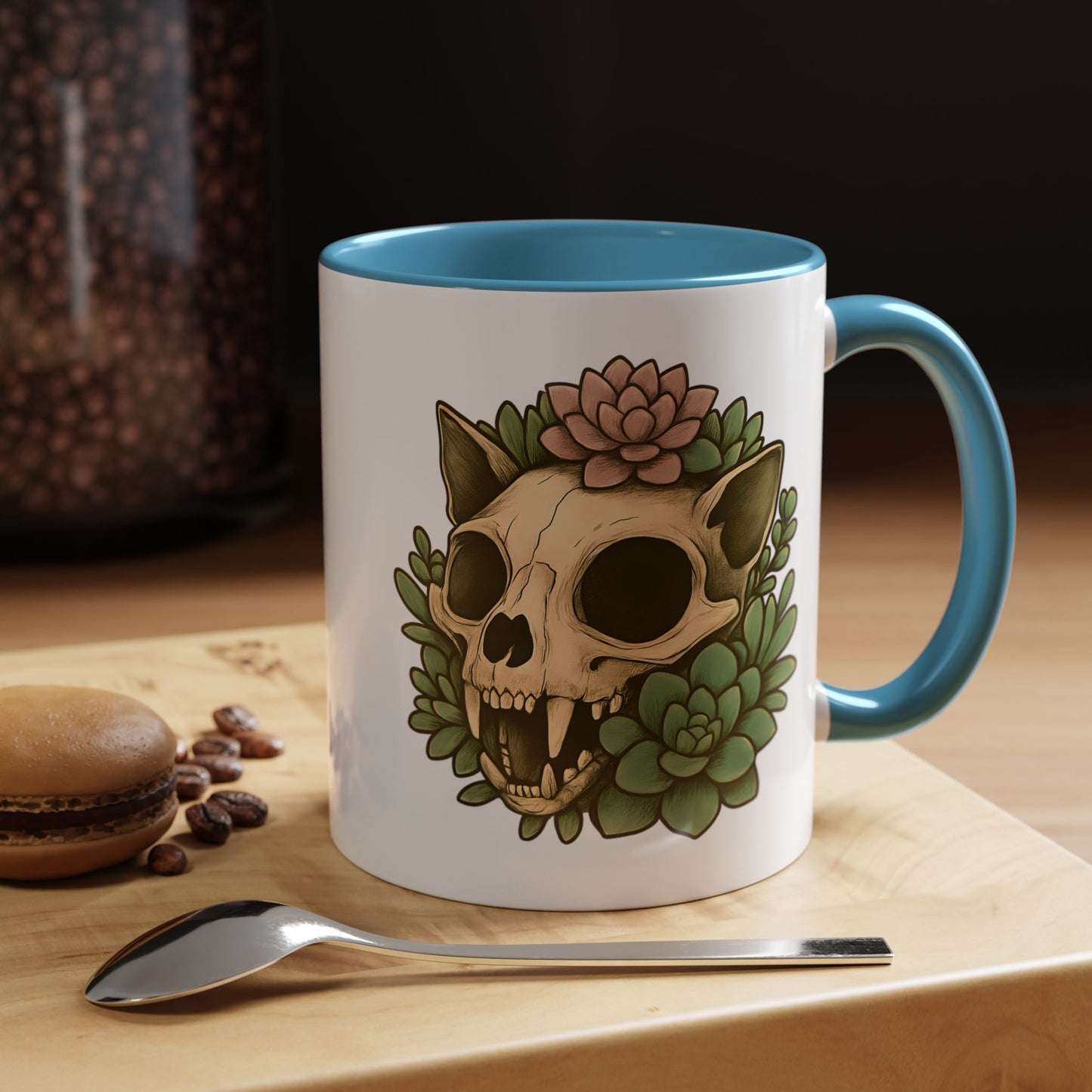 Skull & Succulent Accent Coffee Mug