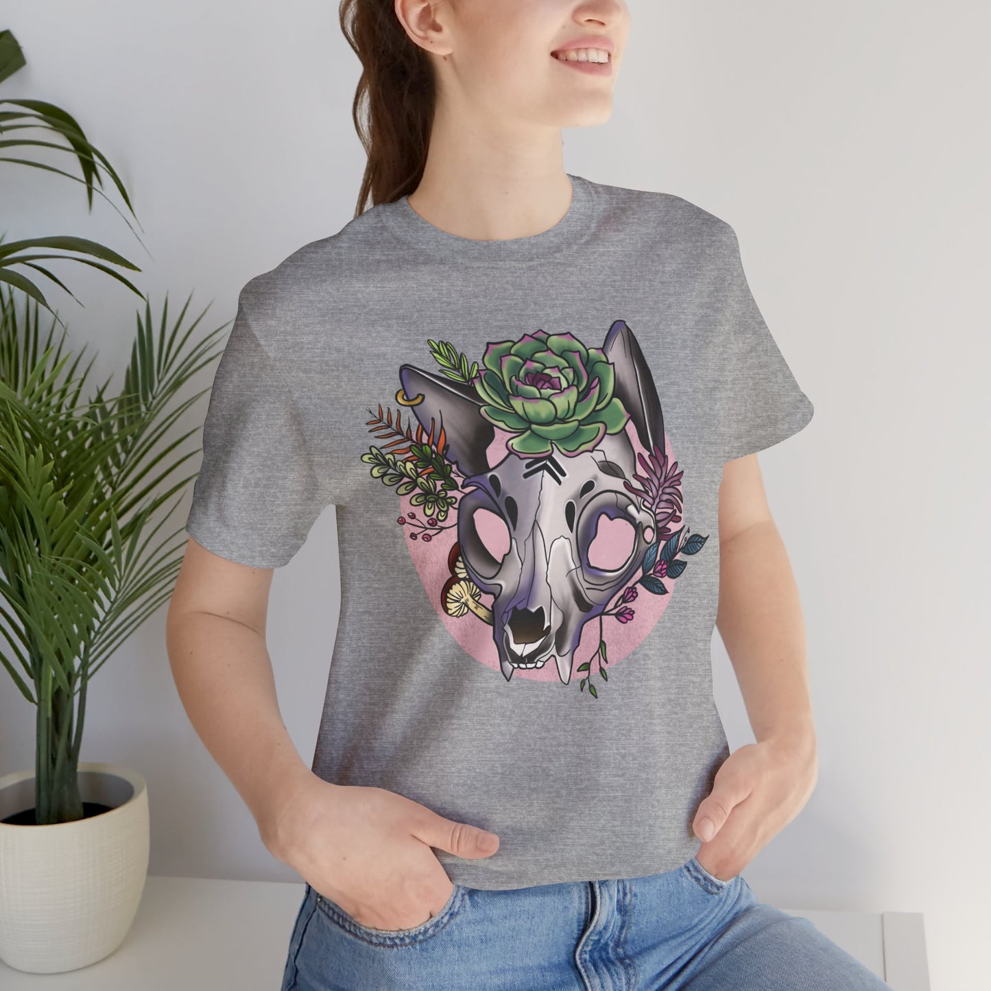Floral Cat Skull Shirt