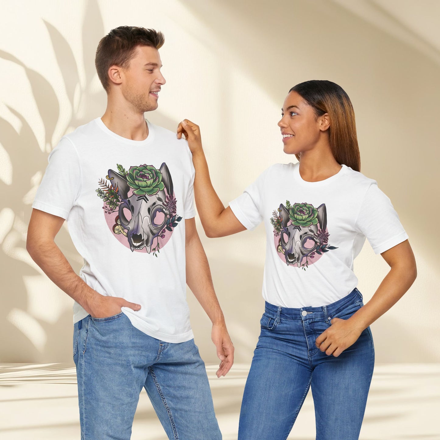 Floral Cat Skull Shirt