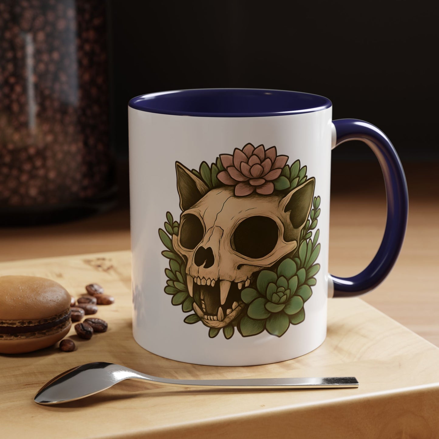 Skull & Succulent Accent Coffee Mug