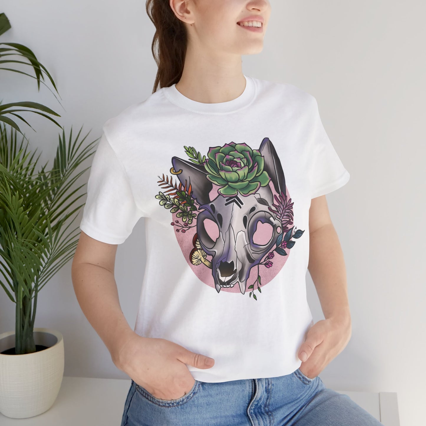 Floral Cat Skull Shirt