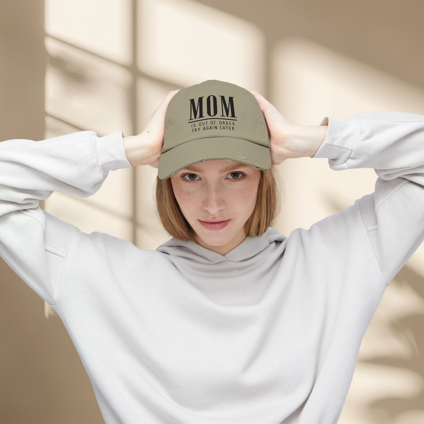Funny Mom Out of Order Distressed Hat