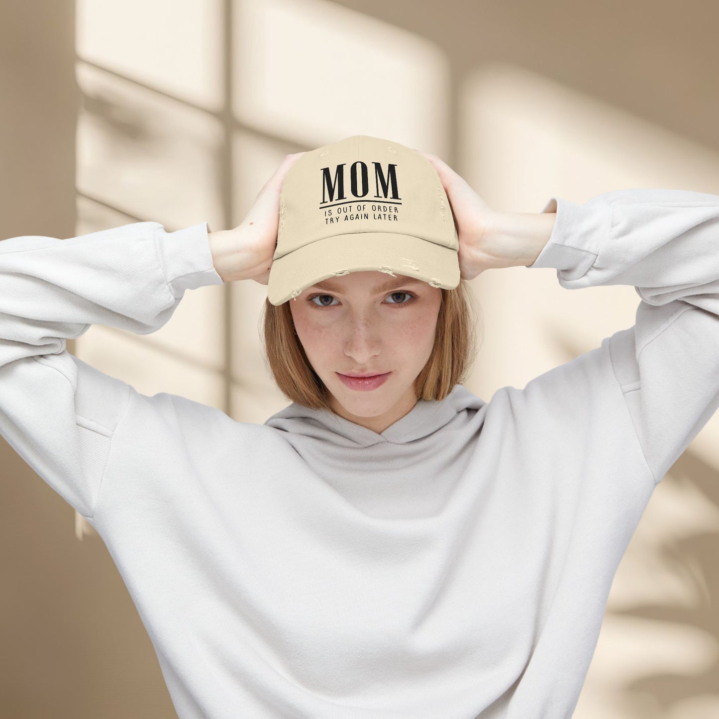 Funny Mom Out of Order Distressed Hat