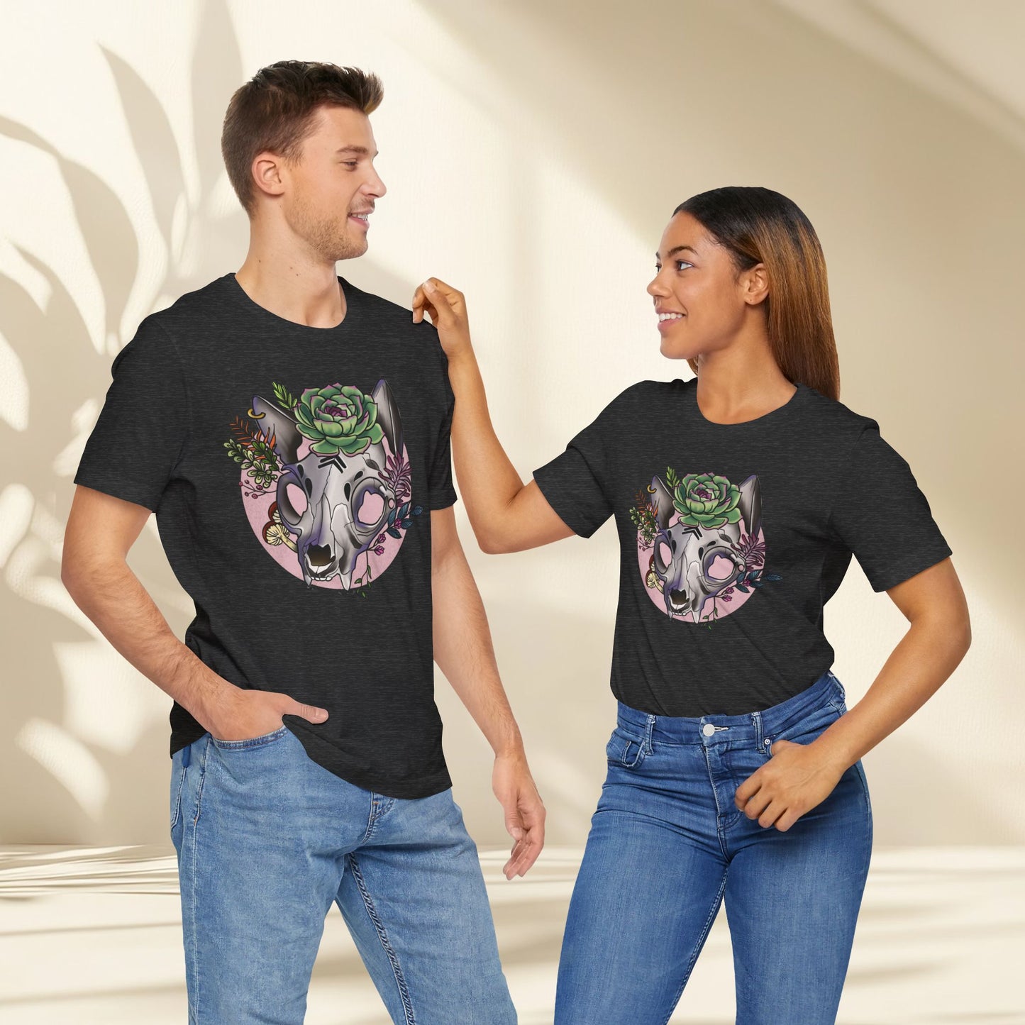 Floral Cat Skull Shirt