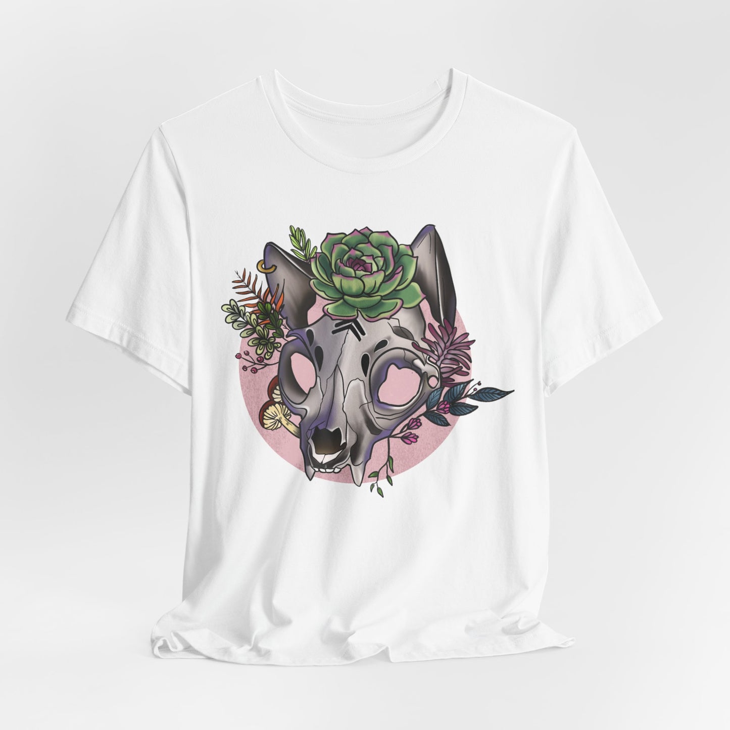 Floral Cat Skull Shirt
