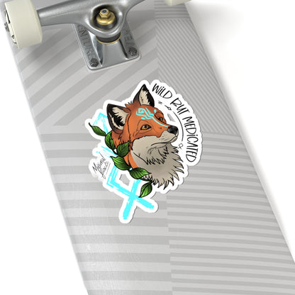 Wild But Medicated Fox Sticker