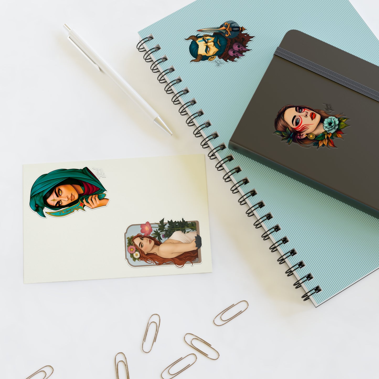 Neo Traditional Character Sticker Sheets