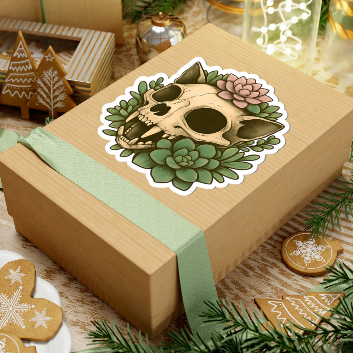 Botanical Skull Kiss-Cut Stickers