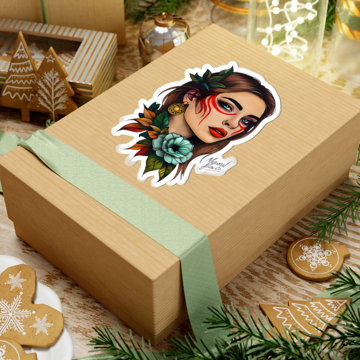 Tribal Warrior Women Kiss-Cut Sticker