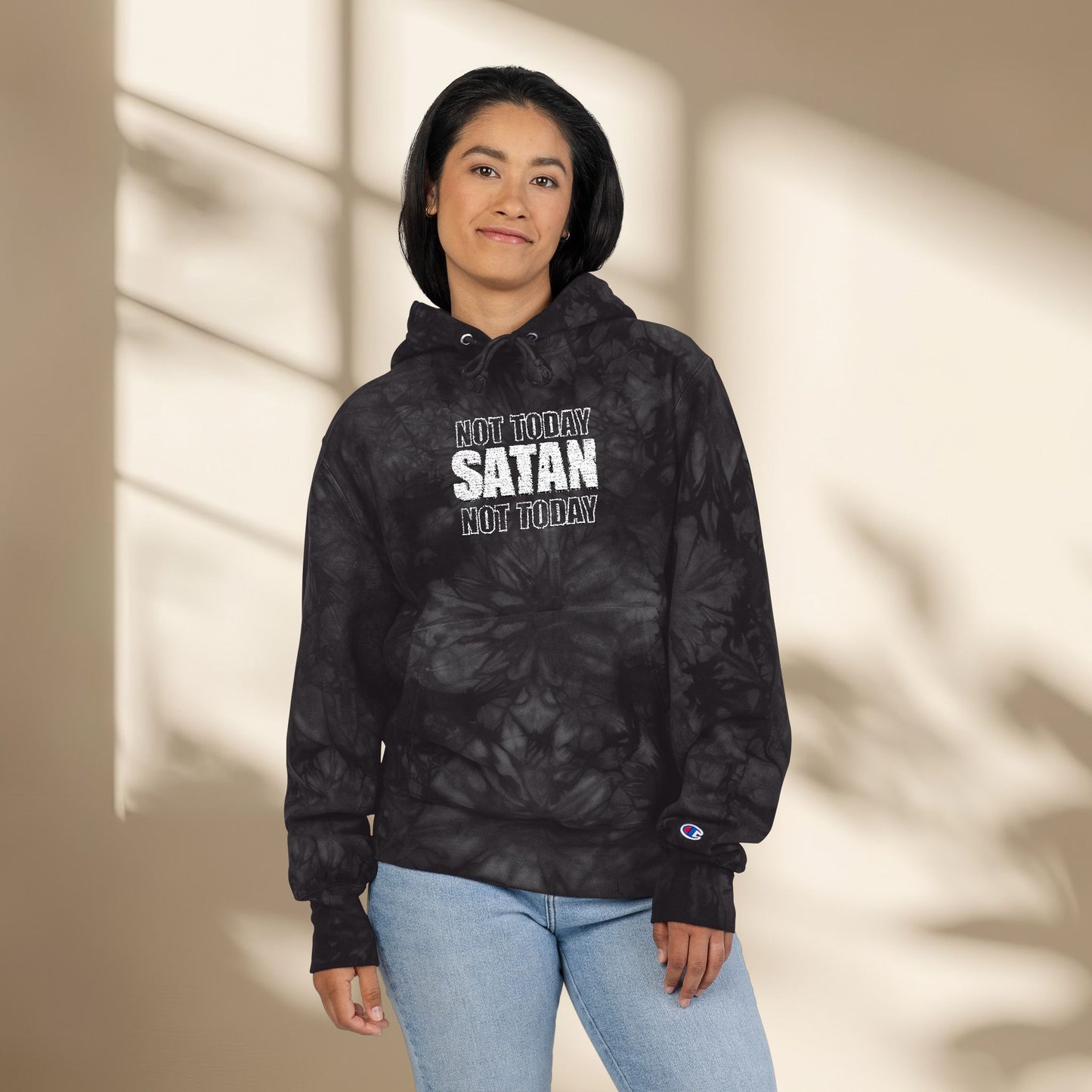 Not today satan embroidered Hoodie