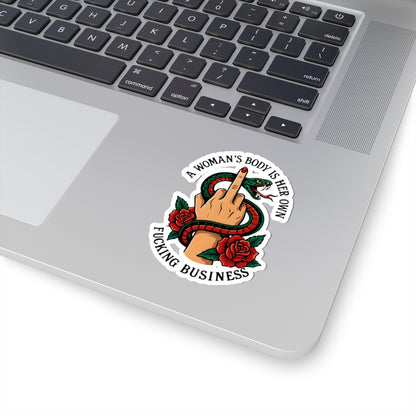 A Woman's Body is Her Own Feminist Kiss-Cut Stickers