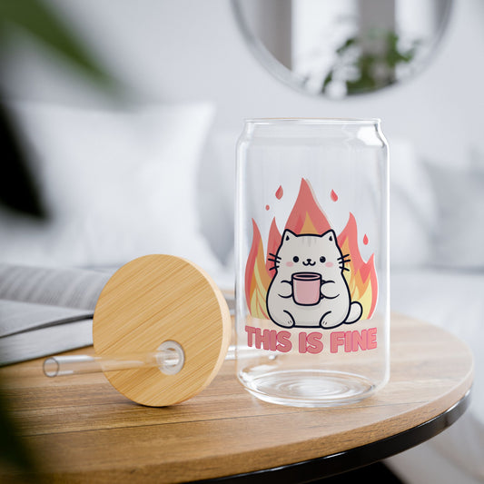 This is Fine Cute Cat Sipper Glass, 16oz