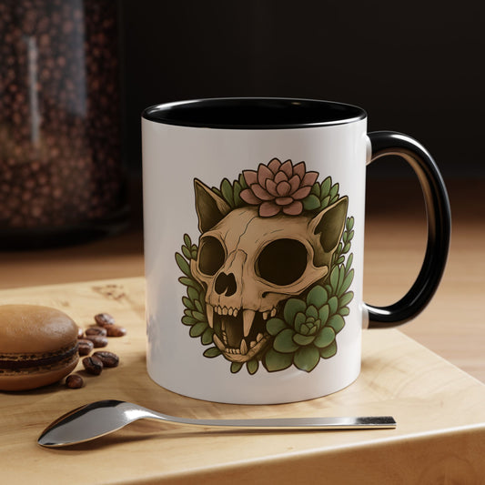 Skull & Succulent Accent Coffee Mug