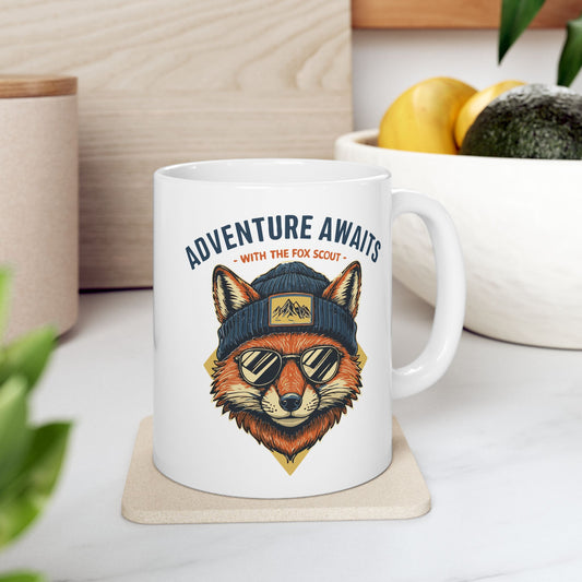 Adventure Awaits Fox Ceramic Mug