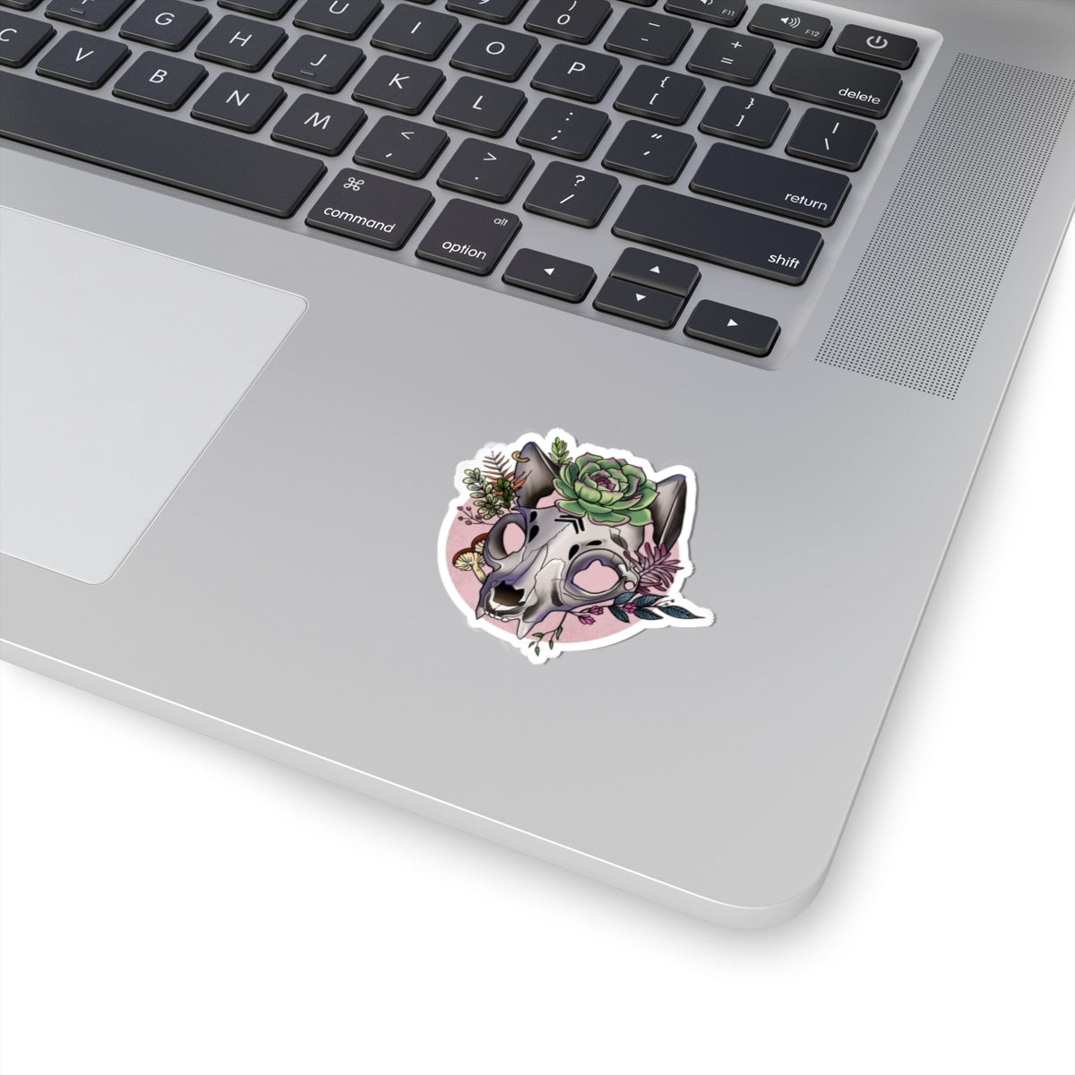 Boho Floral Cat Skull Stickers