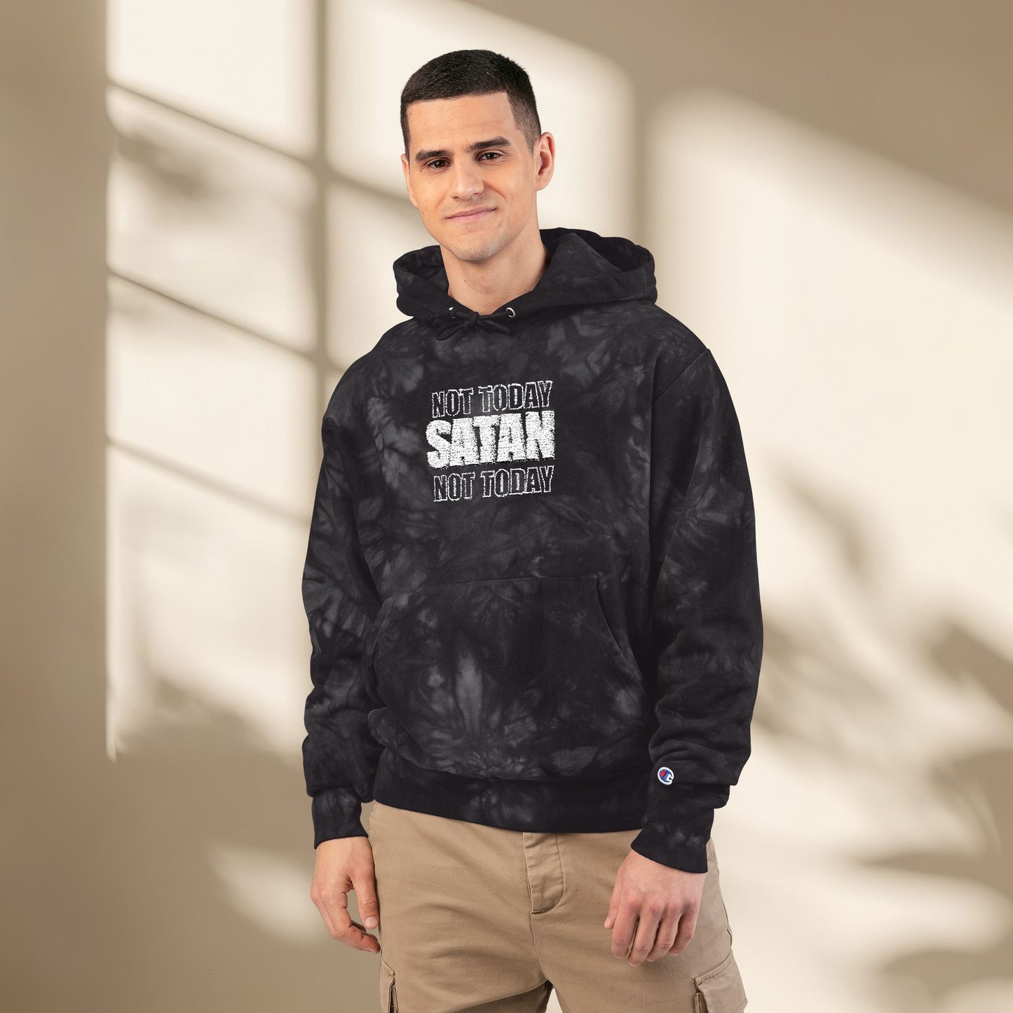 Not today satan embroidered Hoodie