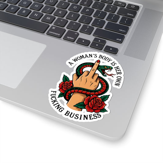 A Woman's Body is Her Own Feminist Kiss-Cut Stickers