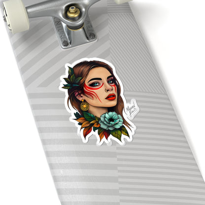 Tribal Warrior Women Kiss-Cut Sticker