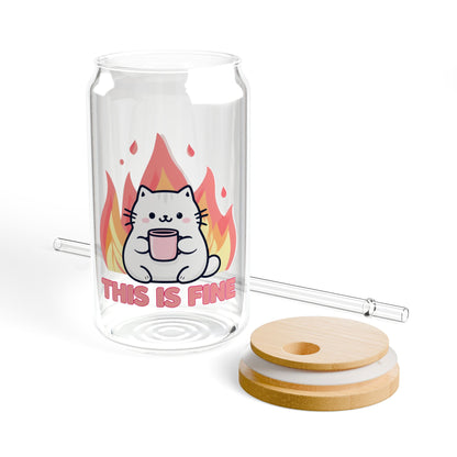 This is Fine Cute Cat Sipper Glass, 16oz