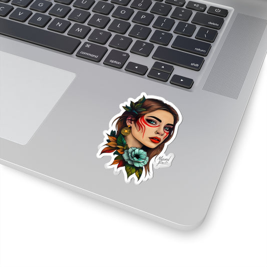 Tribal Warrior Women Kiss-Cut Sticker