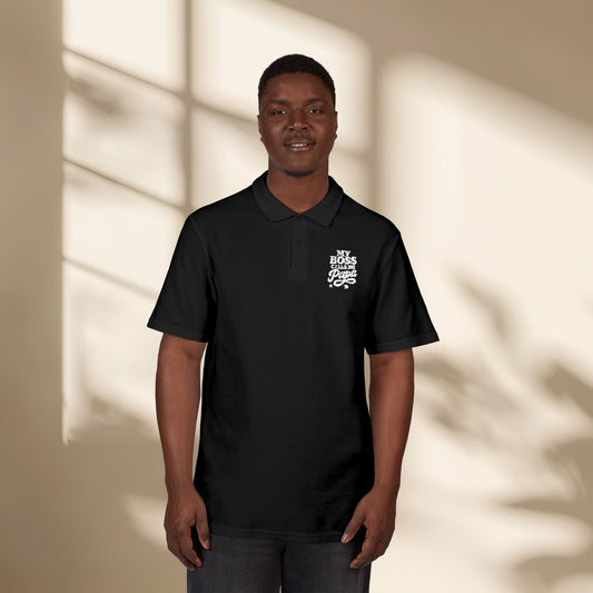 My Boss Calls Me Papa Embroidered Polo