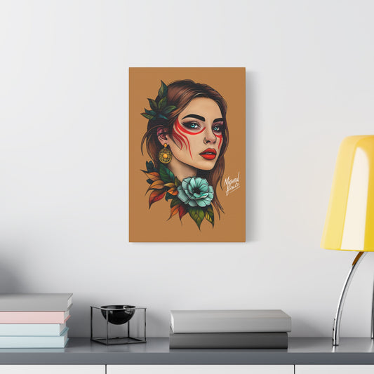 Tribal Women Warrior Paint Canvas Print