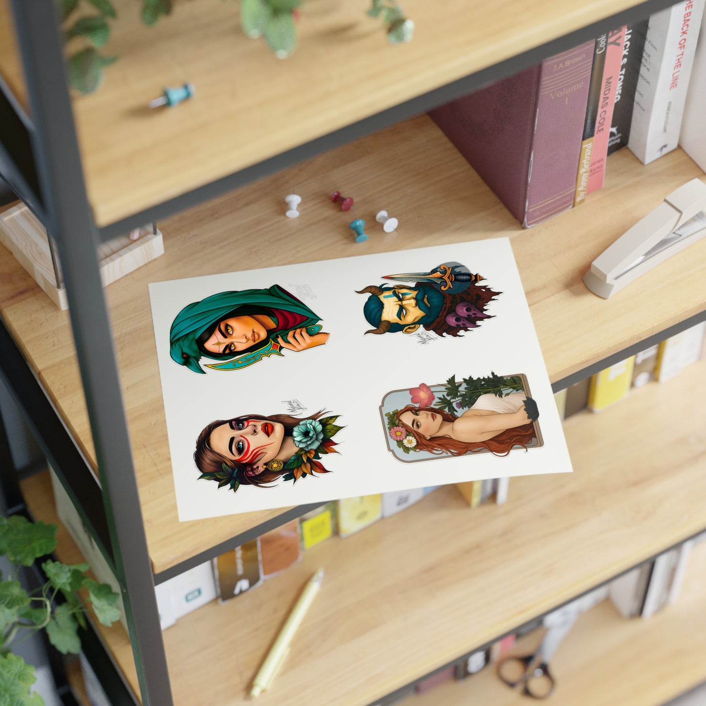 Neo Traditional Character Sticker Sheets