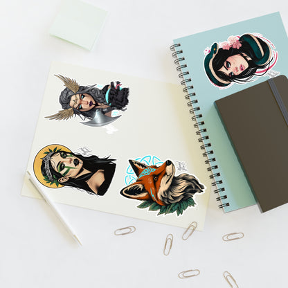Neo Traditional Characters Sticker Sheets